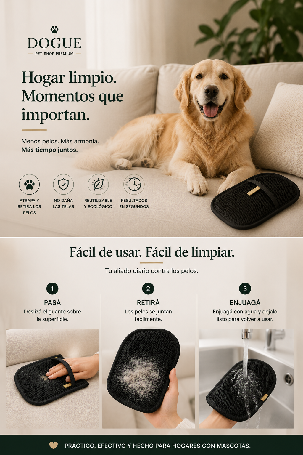 Guante Dogue® Quita Pelos Todas Las Superficies